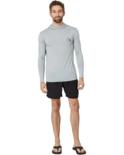 Quiksilver DNA Bubble Logo Long Sleeve Hooded Surf Tee Rashguard | Swimwear -Shoe Trendy Shop 61kwfdeIL L. AC SR736920